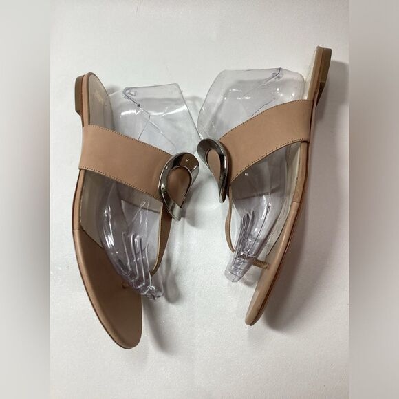 Frances Valentine Leather Thong Sandals Light Tan Slip-On Women’s Size 11 - Picture 6 of 10